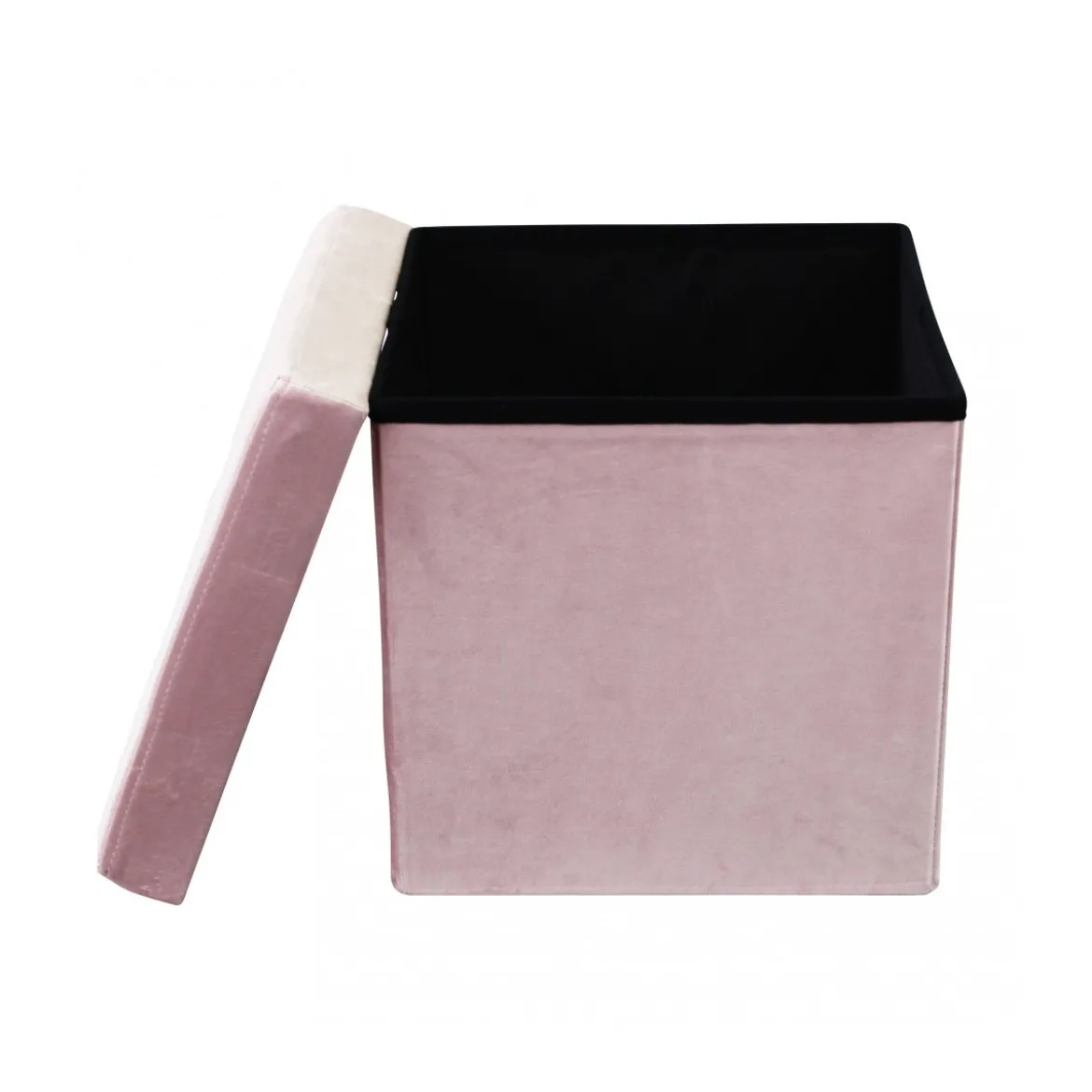 Pouf Contenitore Portaoggetti Rosa Quadrato Portaoggetti 38x38 cm