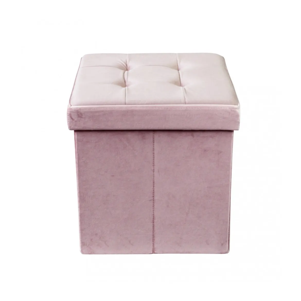 Pouf Contenitore Portaoggetti Rosa Quadrato Portaoggetti 38x38 cm