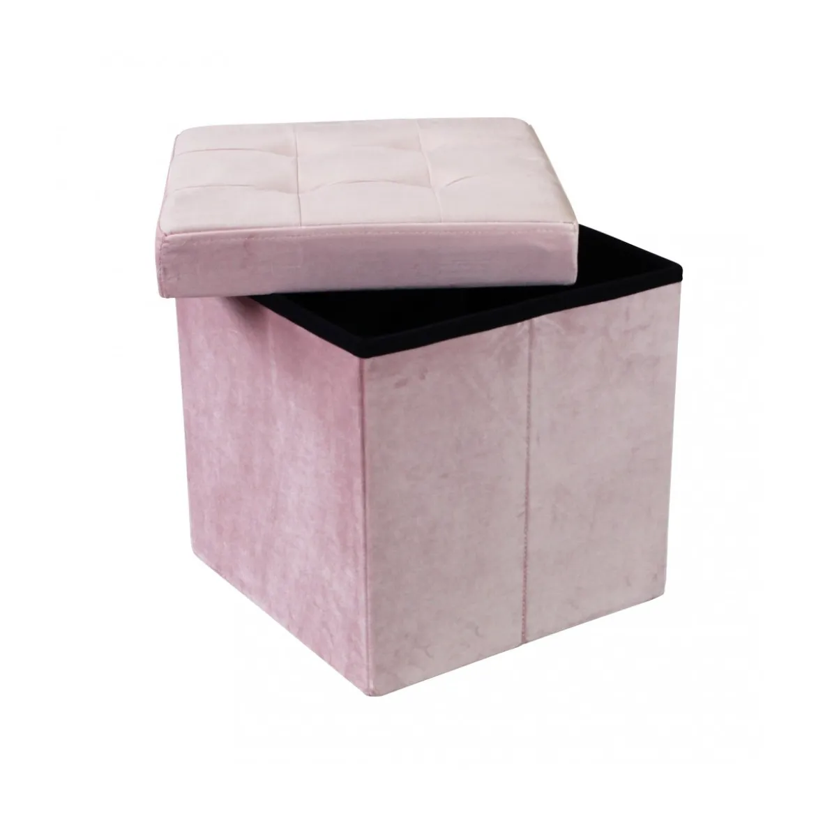 Pouf Contenitore Portaoggetti Rosa Quadrato Portaoggetti 38x38 cm