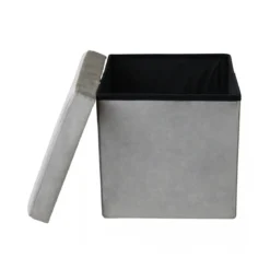 Pouf Contenitore Portaoggetti in Velluto Quadrato Portaoggetti 38x38 cm
