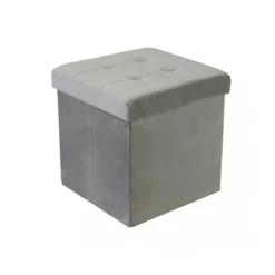 Pouf Contenitore Portaoggetti in Velluto Quadrato Portaoggetti 38x38 cm