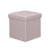 Pouf Contenitore quadrato in Ecopelle Rosa Pallido 38 x 38 x 38 cm