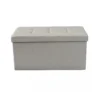 Pouf Contenitore Rettangolare in Stoffa Tortora 76x38 cm