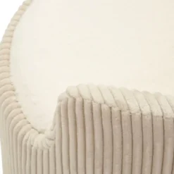 Pouf da Toeletta Contenitore Bianco Imbottito per Camera Soggiorno