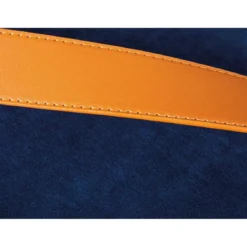 Pouff Contenitore Blu Tondo Puff Portaoggetti Sgabello con Maniglia