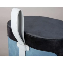 Pouff Secchiello Nero con Maniglia Sgabello da Seduta e Poggiapiedi