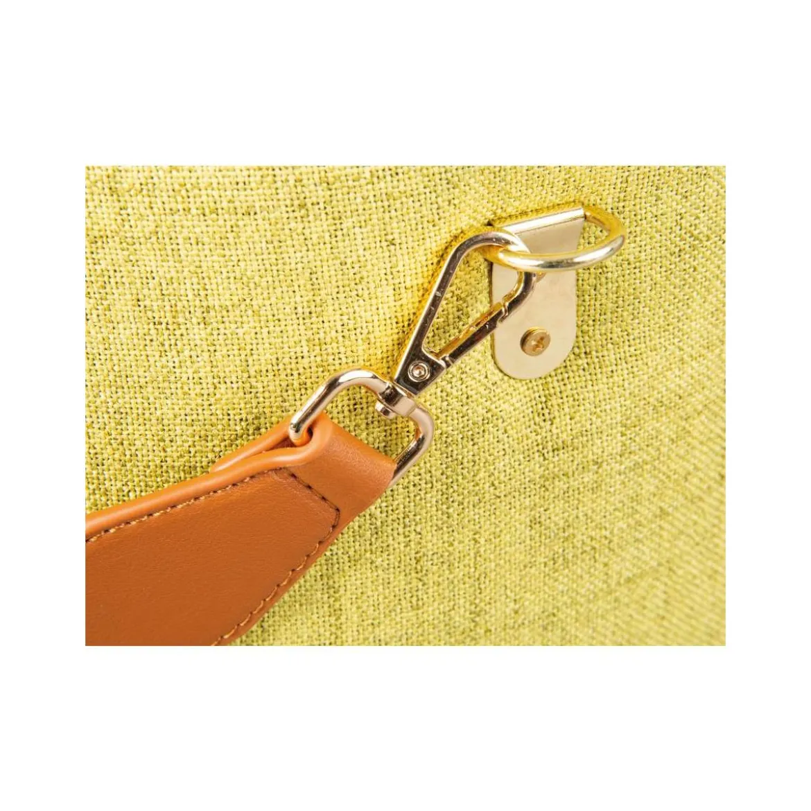 Pouff Tondo Giallo Verde Contenitore Puff Portaoggetti con Maniglia