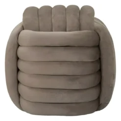 Pouf in Velluto Grigio Quadrato Elegante per Salotto Camera da Letto
