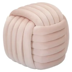 Pouf in Velluto Rosa Quadrato Elegante per Salotto Camera da Letto