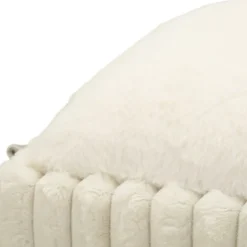 Pouf Panca Contenitore Bianco Imbottito Mdf Poliestere Camera da Letto