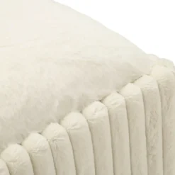 Pouf Panca Contenitore Bianco Imbottito Mdf Poliestere Camera da Letto