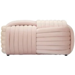 Pouf Panca Velluto Rosa Rettangolare Elegante Salotto Camera da Letto