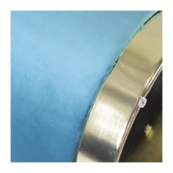 Pouf Poggiapiedi Rotondo da Salotto in Velluto Verde base oro