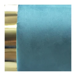 Pouf Poggiapiedi Rotondo da Salotto in Velluto Verde base oro