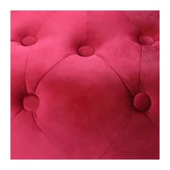 Pouf Poggiapiedi Rotondo in Velluto Rosso 67 x 41 cm
