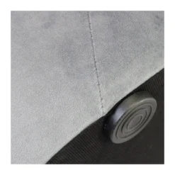 Pouf Poggiapiedi Rotondo in Velluto Grigio 67 x 41 cm