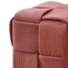 Pouf Quadrato 39x39x39 cm in Tessuto Effetto Intrecciato Mattone