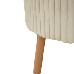 Pouf Rotondo Bianco 83x83 cm Imbottito Morbido per Soggiorno Relax