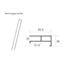 Profilo di Compensazione Estensione Box Doccia 195 cm Cristallo 8 mm