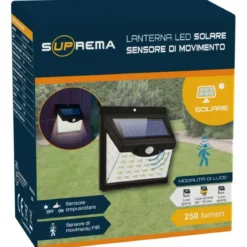 Proiettore Solare 40 LED 250 Lumen Sensore di Movimento Crepuscolare