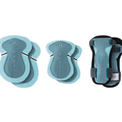 Protezioni per Bambini XS Set Gomiti Ginocchia Polsi Blu Pastello Bici