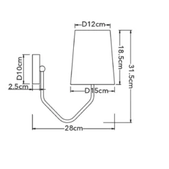 Punto Luce Applique Elegante in Metallo Lampada a Parete per Interno