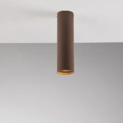 Punto Luce Tubolare Bronzo Plafoniera in Metallo Faretto da Soffitto