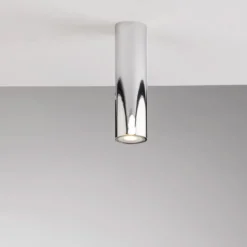 Punto Luce Tubolare Faretto da Soffitto Plafoniera in Metallo Cromo