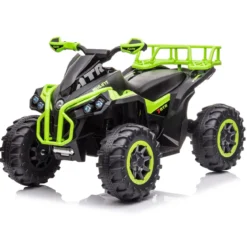 Quad Elettrico Verde a 4 Ruote per Bambino Auto Macchina a Batteria 12 V