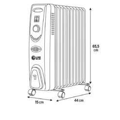 Radiatore Elettrico ad Olio 9 Elementi 2000W Regolabile Termostato