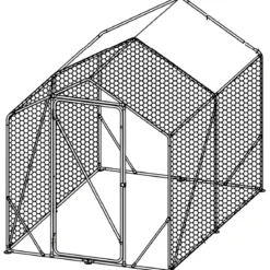 Recinto per Animali in Acciaio Zincato 2x3 m Pollaio con Telo 6 m2