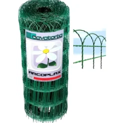 Rete Aiuola Ornamentale 65 cm Altezza Cavatorta Rotolo 25 Metri Zincata Verde