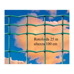 Rete per Recinzione 100 Altezza Zincata Plastificata 25 Metri Acciaio Giardino
