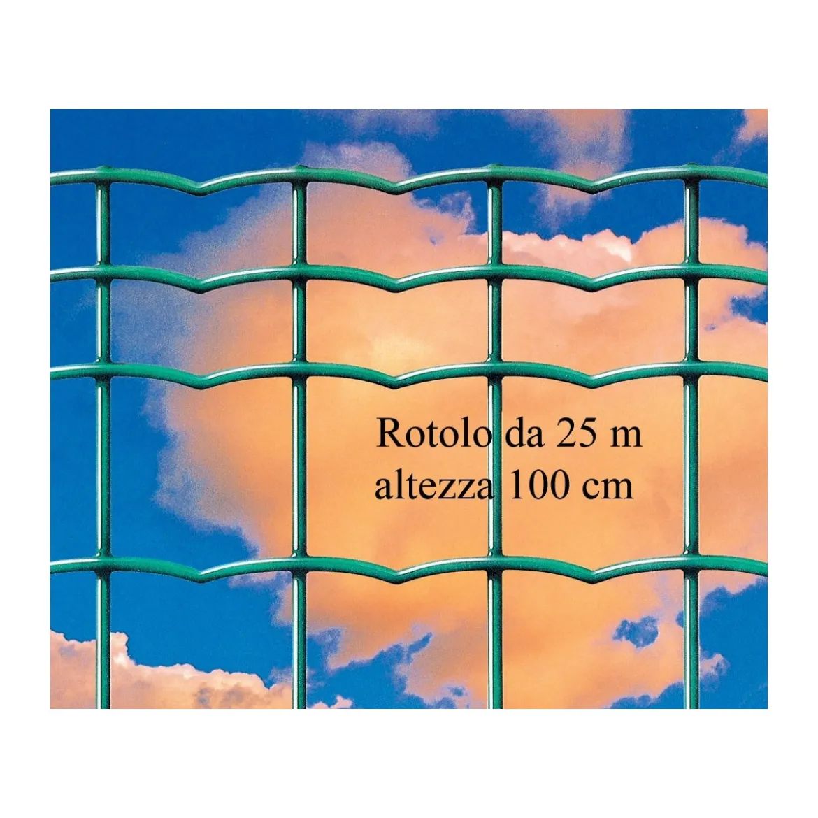 Rete per Recinzione 100 Altezza Zincata Plastificata 25 Metri Acciaio Giardino