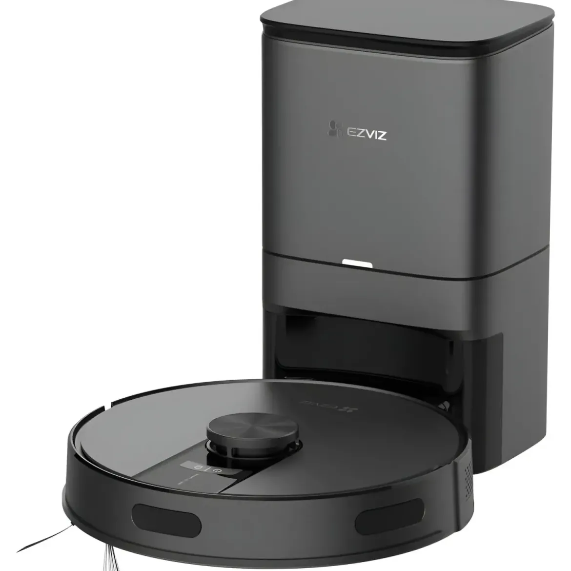 Robot Aspirapolvere Lavapavimenti Nero con Base 0,35L Mappatura Smart