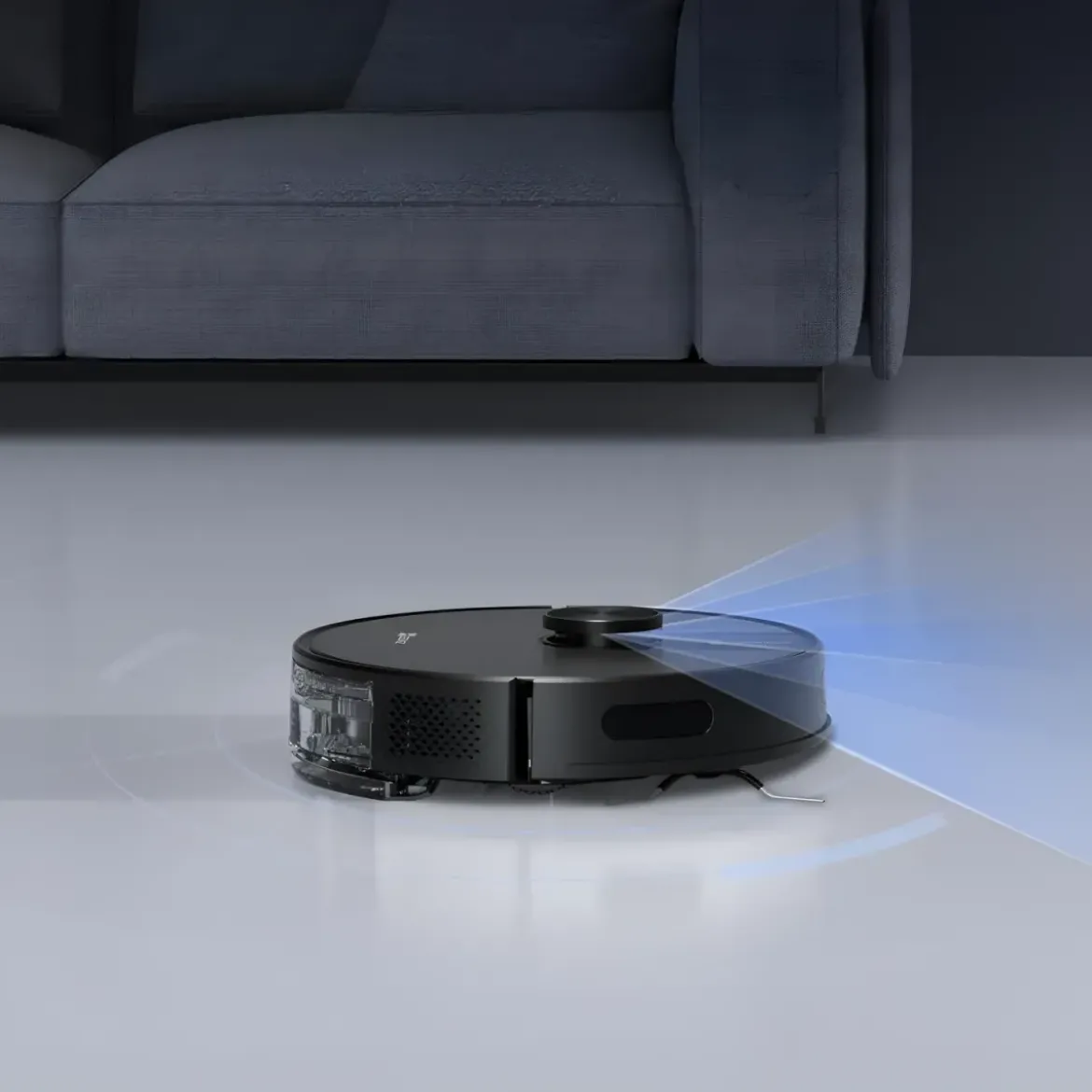 Robot Aspirapolvere Lavapavimenti Nero con Base 0,35L Mappatura Smart