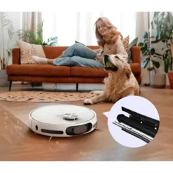Robot Aspirapolvere Lavapavimenti 3 Serbatoi Bianco Mappatura Smart