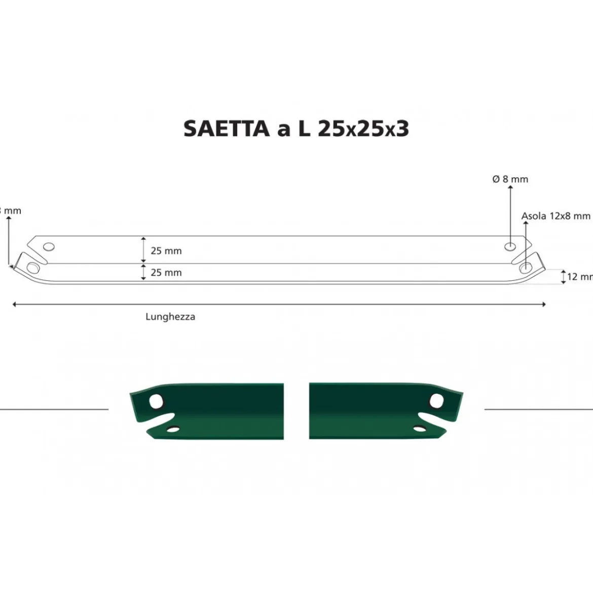 10 Saette a L 120 in Acciaio per Paletti Recinzione Pali 100 125 150