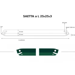 10 Saette a L 200 per Pali 200 225 250 in Acciaio Paletti da Recinzione