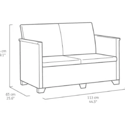 Salottino da Esterno 4 Posti in Resina Effetto Rattan con Tavolino