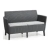 Salottino da Esterno 4 Posti Rattan Grafite con Tavolino Contenitore