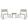 Salottino Elegante Set con Tavolo e 2 Poltrone per Giardino in Acciaio