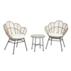 Salotto da Esterno Beige 2 Poltrone Tavolino Terrazzo