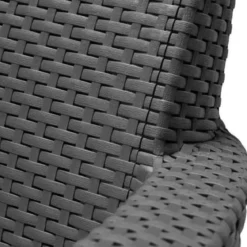 Salotto da Esterno 2 Posti in Resina con Tavolo Contenitore Effetto Legno
