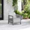 Salotto da Giardino Divano Poltrone Tavolo Contenitore Grigio Cuscini
