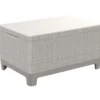 Salotto da Giardino Divano Poltrone Tavolo Contenitore Beige Cuscini