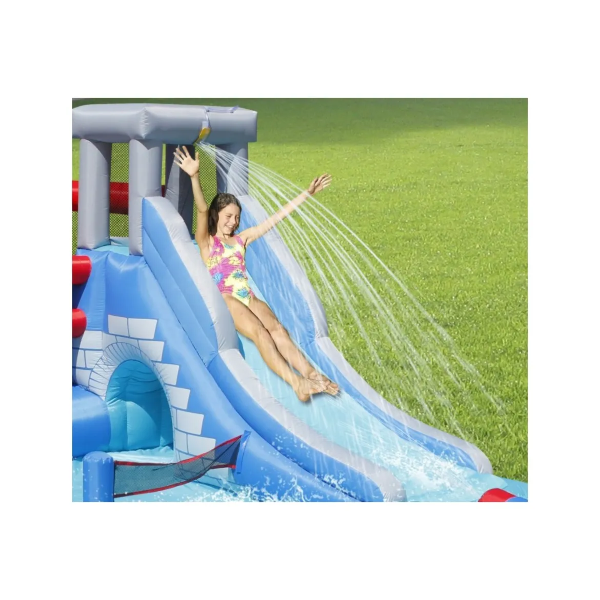 Saltarello Scivolo Gonfiabile Castello Acquatico Gigante Squalo Giochi Acqua