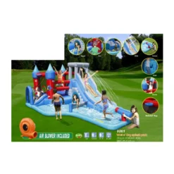 Saltarello Scivolo Gonfiabile Castello Acquatico Gigante Squalo Giochi Acqua