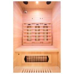 Sauna a Raggi Infrarossi 2 Posti in Legno Casa Cabina Ionizzatore Cromoterapia