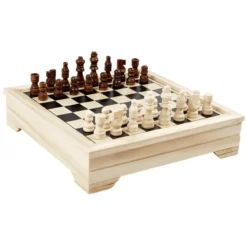 Scacchiera in Legno 7 in 1 Giochi da Tavolo Combinati Set Multifunzione